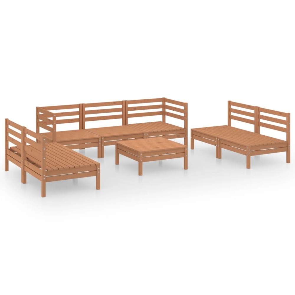 vidaXL Set mobilier de grădină, 8 piese, maro miere, lemn masiv de pin