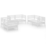 vidaXL Set mobilier de grădină, 6 piese, alb, lemn masiv de pin