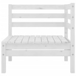 vidaXL Set mobilier de grădină, 6 piese, alb, lemn masiv de pin