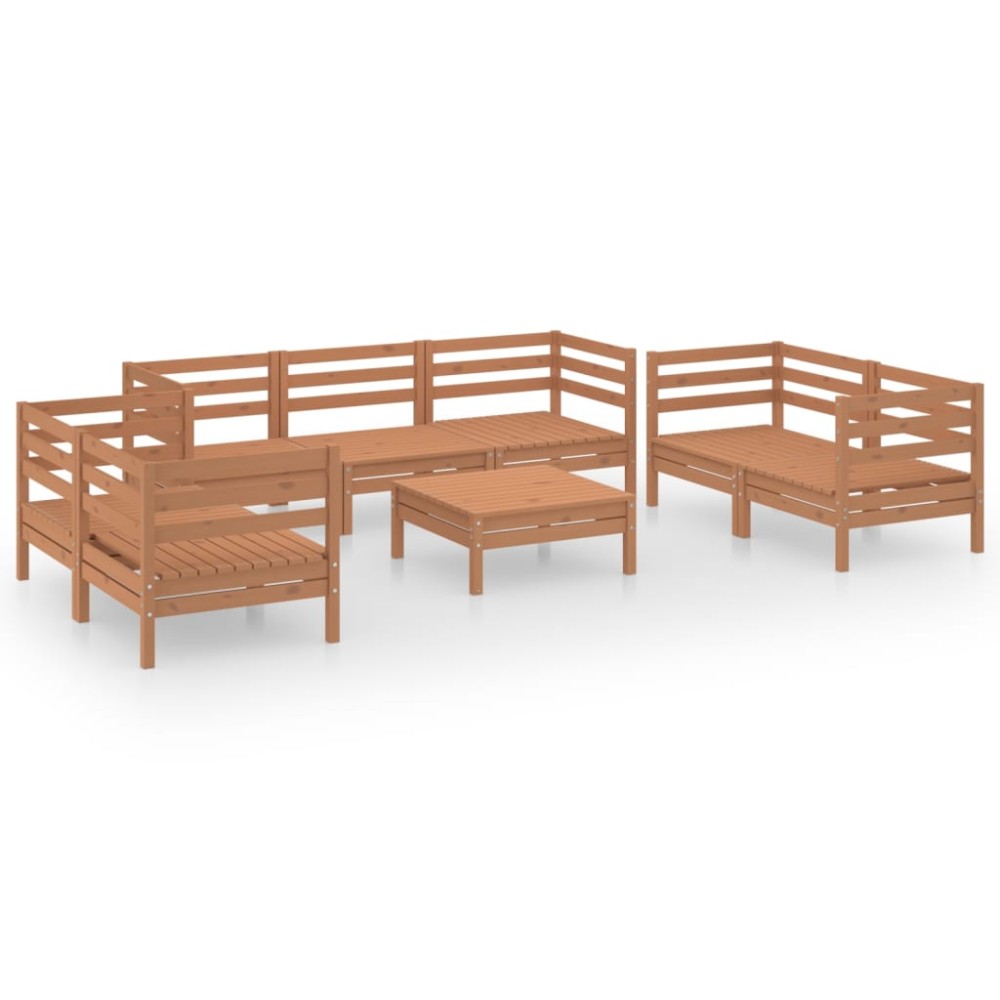 vidaXL Set mobilier de grădină, 8 piese, maro miere, lemn masiv de pin