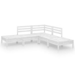 vidaXL Set mobilier de grădină, 5 piese, alb, lemn masiv de pin vidaXL Set mobilier de grădină, 5 piese, alb, lemn masiv de pin