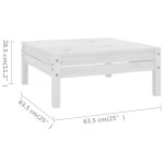 vidaXL Set mobilier de grădină, 6 piese, alb, lemn masiv de pin