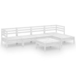 vidaXL Set mobilier de grădină, 6 piese, alb, lemn masiv de pin
