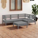vidaXL Set mobilier de grădină, 5 piese, gri, lemn masiv de pin vidaXL Set mobilier de grădină, 5 piese, gri, lemn masiv de pin