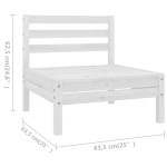 vidaXL Set mobilier de grădină, 6 piese, alb, lemn masiv de pin