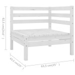 vidaXL Set mobilier de grădină, 6 piese, alb, lemn masiv de pin