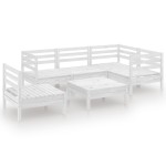 vidaXL Set mobilier de grădină, 6 piese, alb, lemn masiv de pin vidaXL Set mobilier de grădină, 6 piese, alb, lemn masiv de pin