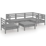 vidaXL Set mobilier de grădină, 6 piese, gri, lemn masiv de pin vidaXL Set mobilier de grădină, 6 piese, gri, lemn masiv de pin
