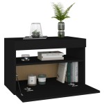 vidaXL Noptieră cu lumini LED, negru, 60x35x40 cm, lemn prelucrat vidaXL Noptieră cu lumini LED, negru, 60x35x40 cm, lemn prelucrat