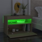 vidaXL Noptieră cu lumini LED, 2 buc., stejar Sonoma, 60x35x40 cm vidaXL Noptieră cu lumini LED, 2 buc., stejar Sonoma, 60x35x40 cm