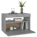 vidaXL Noptieră cu lumini LED, gri beton, 60x35x40 cm vidaXL Noptieră cu lumini LED, gri beton, 60x35x40 cm