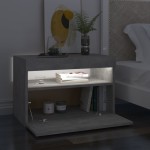 vidaXL Noptieră cu lumini LED, 2 buc., gri beton, 60x35x40 cm vidaXL Noptieră cu lumini LED, 2 buc., gri beton, 60x35x40 cm