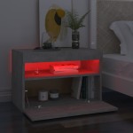 vidaXL Noptieră cu lumini LED, 2 buc., gri beton, 60x35x40 cm vidaXL Noptieră cu lumini LED, 2 buc., gri beton, 60x35x40 cm