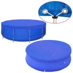 vidaXL Prelate piscină, 2 buc, PE rotundă, 460 cm, 90 g/m²