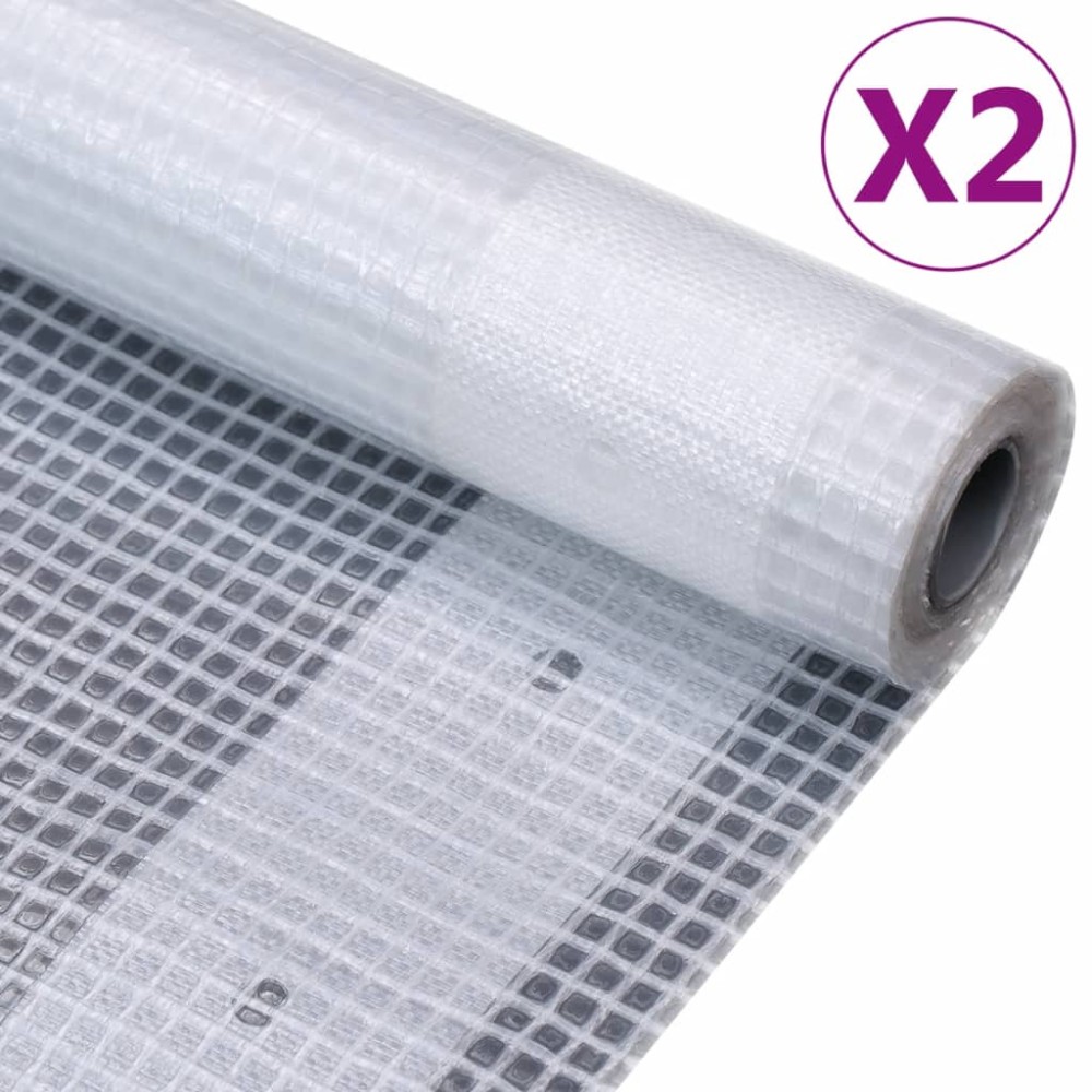 vidaXL Prelate Leno, 2 buc., alb, 4x6 m, 260 g/m²