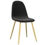 vidaXL Scaune de sufragerie, 6 buc, negru, catifea