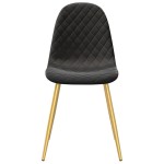 vidaXL Scaune de sufragerie, 6 buc, negru, catifea