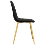 vidaXL Scaune de sufragerie, 6 buc, negru, catifea