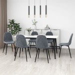 vidaXL Scaune de bucătărie, 6 buc., gri închis, catifea vidaXL Scaune de bucătărie, 6 buc., gri închis, catifea