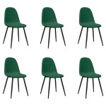 vidaXL Scaune de bucătărie, 6 buc., verde închis, catifea