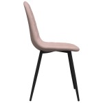 vidaXL Scaune de sufragerie, 6 buc, roz, catifea vidaXL Scaune de sufragerie, 6 buc, roz, catifea