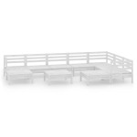 vidaXL Set mobilier de grădină, 10 piese, alb, lemn masiv de pin vidaXL Set mobilier de grădină, 10 piese, alb, lemn masiv de pin