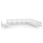 vidaXL Set mobilier de grădină, 11 piese, alb, lemn masiv de pin vidaXL Set mobilier de grădină, 11 piese, alb, lemn masiv de pin