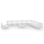 vidaXL Set mobilier de grădină, 12 piese, alb, lemn masiv de pin vidaXL Set mobilier de grădină, 12 piese, alb, lemn masiv de pin
