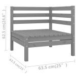 vidaXL Set mobilier de grădină, 8 piese, gri, lemn masiv de pin