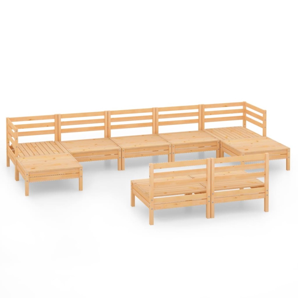 vidaXL Set mobilier de grădină, 9 piese, lemn masiv de pin