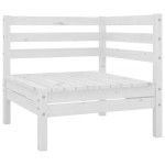vidaXL Set mobilier relaxare grădină, 10 piese, alb, lemn masiv de pin