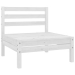 vidaXL Set mobilier relaxare grădină, 10 piese, alb, lemn masiv de pin