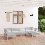 vidaXL Set mobilier de grădină, 6 piese, alb, lemn masiv de pin vidaXL Set mobilier de grădină, 6 piese, alb, lemn masiv de pin