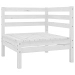 vidaXL Set mobilier relaxare grădină, 8 piese, alb, lemn masiv de pin