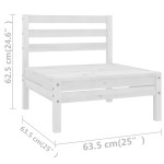 vidaXL Set mobilier relaxare grădină, 8 piese, alb, lemn masiv de pin