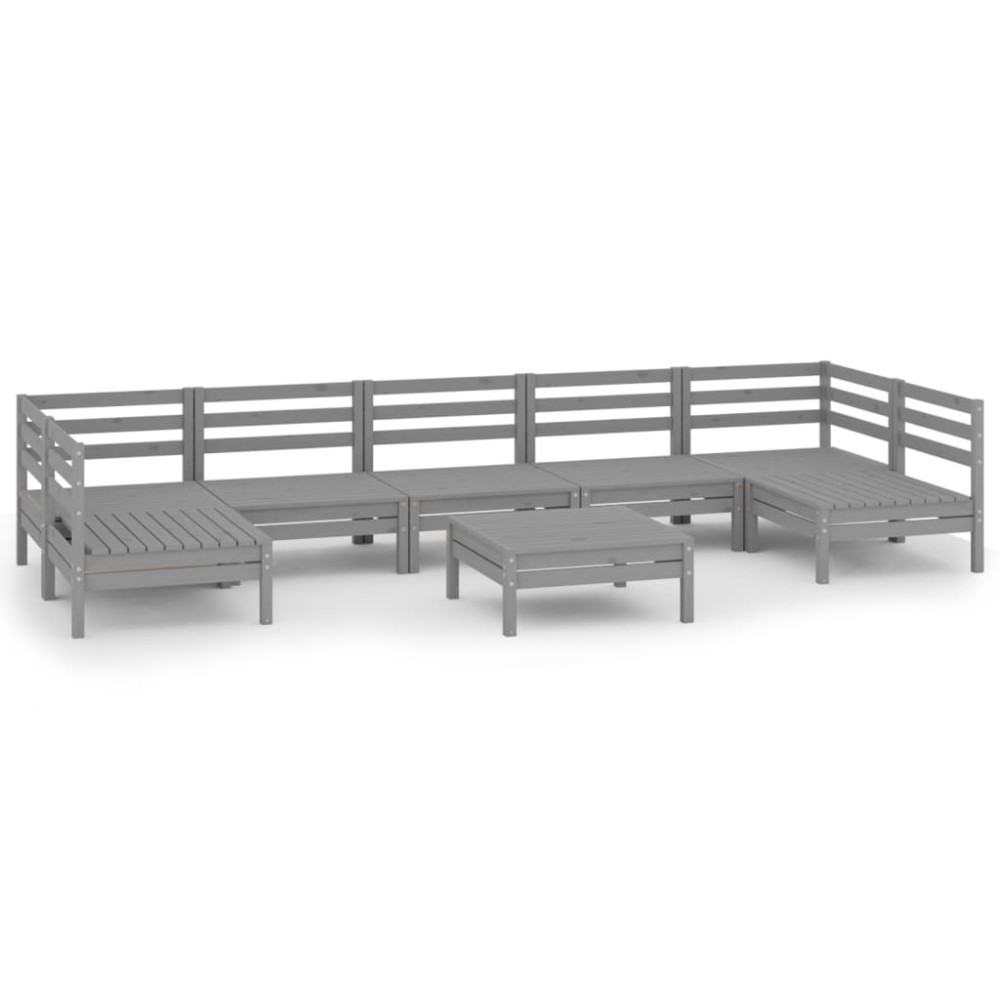 vidaXL Set mobilier relaxare grădină, 8 piese, lemn masiv de pin