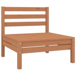 vidaXL Set relaxare de grădină, 10 piese, maro miere, lemn masiv pin