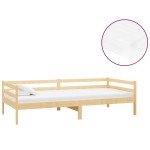 vidaXL Pat de zi cu saltea, 90x200 cm, lemn masiv de pin