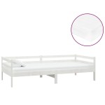 vidaXL Pat de zi cu saltea, 90x200 cm, lemn masiv de pin