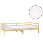 vidaXL Pat de zi cu saltea, 90x200 cm, lemn masiv de pin