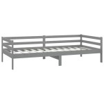 vidaXL Pat de zi cu saltea, gri, 90x200 cm, lemn masiv de pin