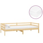 vidaXL Pat de zi cu saltea, 90x200 cm, lemn masiv de pin