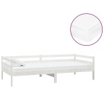 vidaXL Pat de zi cu saltea, 90x200 cm, lemn masiv de pin