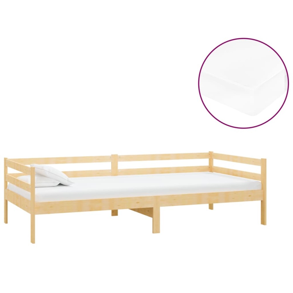 vidaXL Pat de zi cu saltea, 90x200 cm, lemn masiv de pin