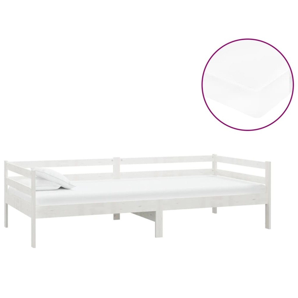 vidaXL Pat de zi cu saltea, 90x200 cm, lemn masiv de pin