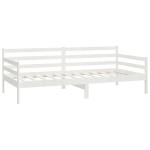 vidaXL Pat de zi cu saltea, alb, 90x200 cm, lemn masiv de pin