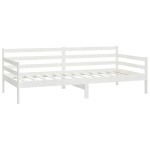 vidaXL Pat de zi cu saltea, alb, 90x200 cm, lemn masiv de pin vidaXL Pat de zi cu saltea, alb, 90x200 cm, lemn masiv de pin