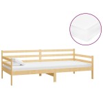 vidaXL Pat de zi cu saltea, 90x200 cm, lemn masiv de pin