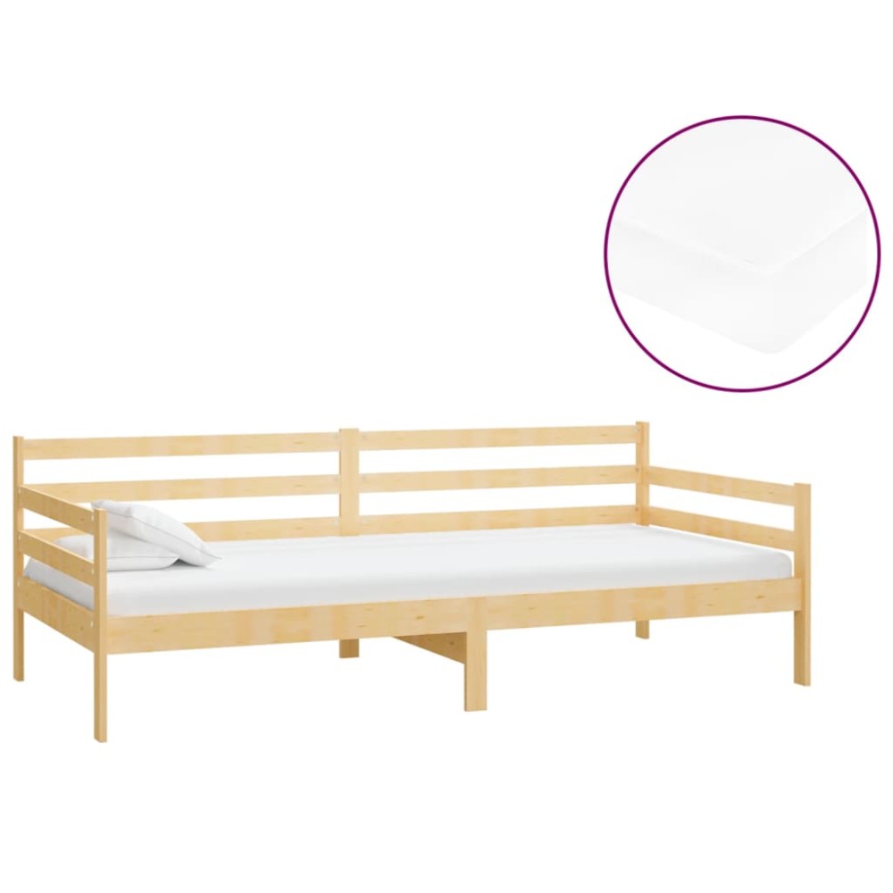vidaXL Pat de zi cu saltea, 90x200 cm, lemn masiv de pin