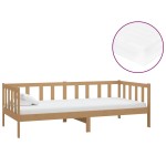 vidaXL Pat de zi cu saltea, maro miere 90x200 cm, lemn masiv de pin